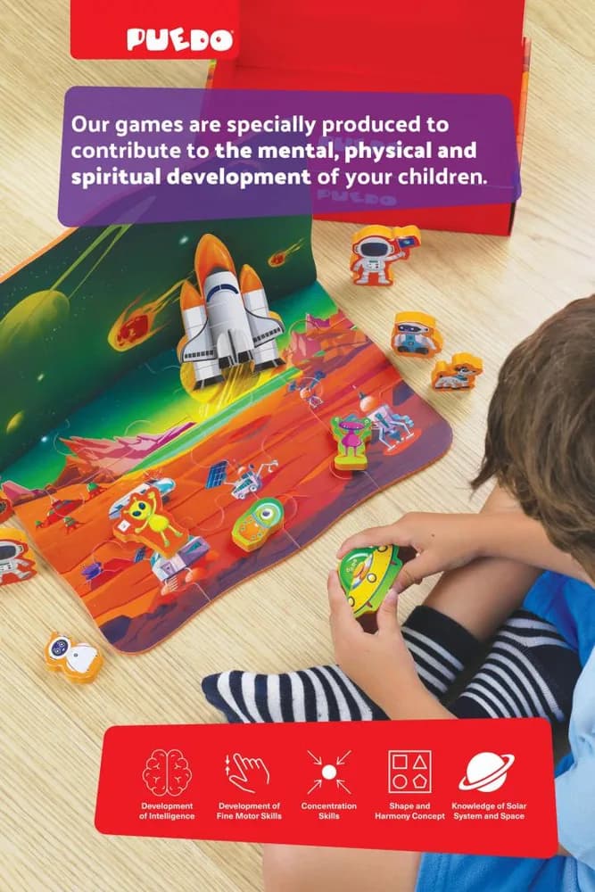 PUZZLE DIN SPUMA EVA, SPATIUL COSMIC, 25 PIESE, PUEDO — miniatură
