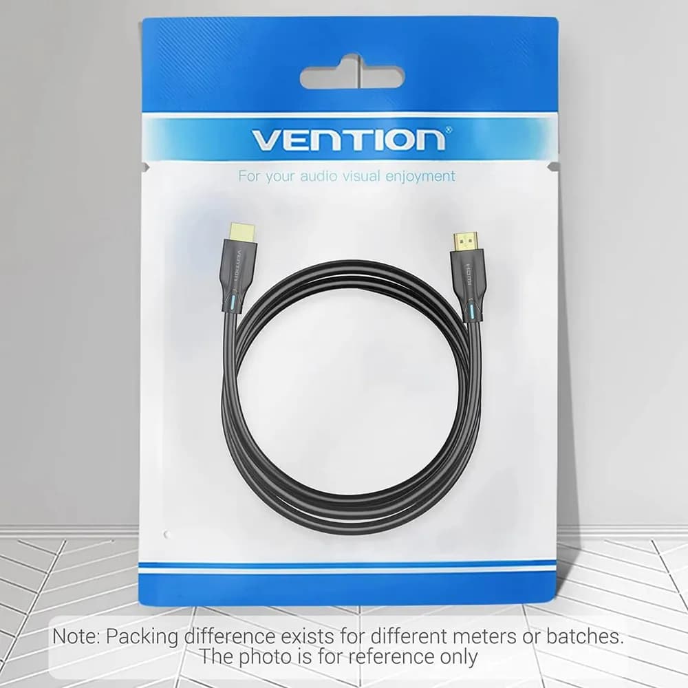 Cablu video Vention, HDMI (T) la HDMI (T), 1m, rezolutie 8K la 60Hz, conectori auriti, negru, "AANBF" - 6922794743489 — miniatură