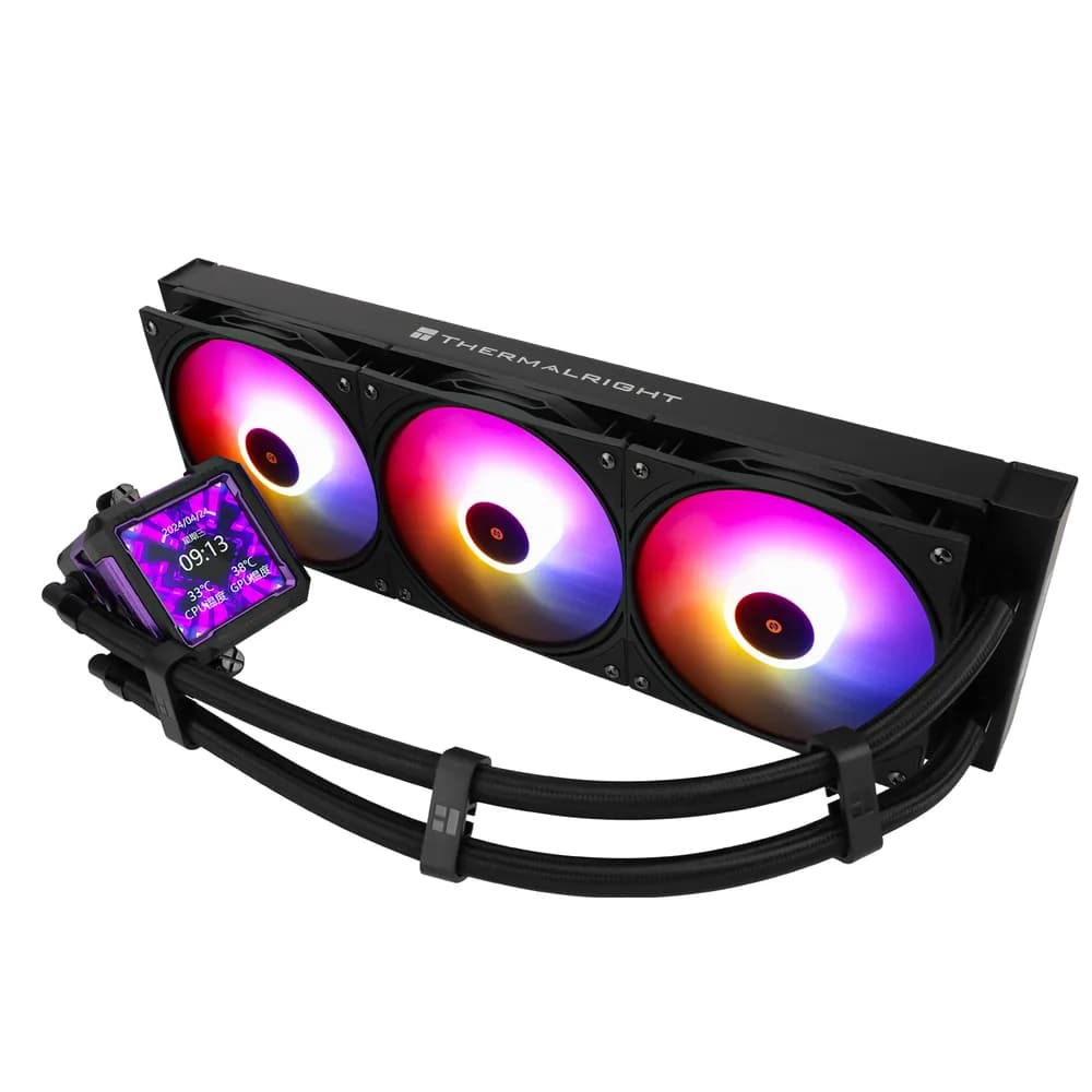COOLER Thermalright "Frozen Warframe Pro 360", skt. Intel si AMD, racire cu lichid AIO, 3 x 120mm (TL-P12-S), 2000 rpm, pompa 12V PWM, display LCD 2.73", ARGB, negru, "Frozen Warframe Pro 360 Black Argb" — miniatură