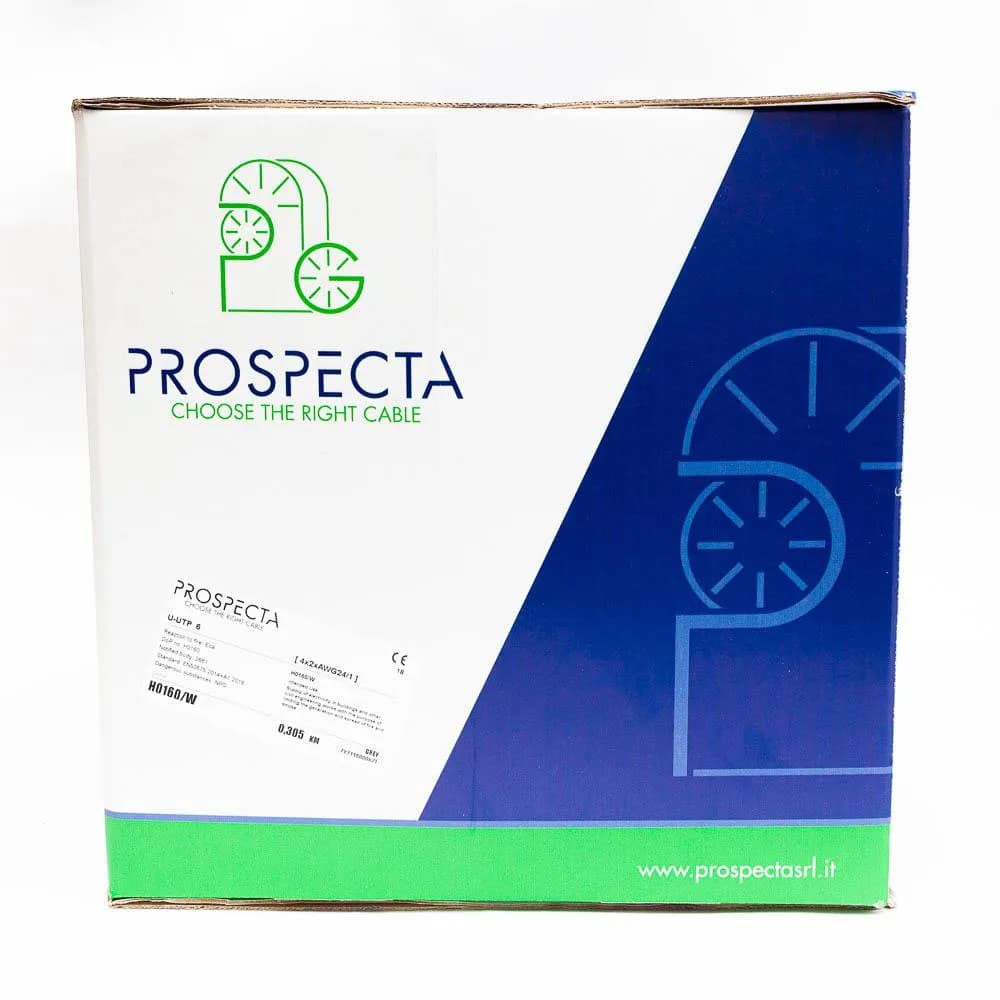 Cablu UTP CAT 6E 4x2xAWG24, cupru 100%, cod: H0160/W, pentru retelistica ( pana la 250MHz), numar perechi: 4 twisted, diametrul conductorului: 0.51 mm, material PVC, culoare gri, diametru exterior: 5.7mm, Conductor Loop Resistance Ohm/km: 178, Mutual Capacity C1 pF/m: 49, Voltage Rating Uo/U — miniatură