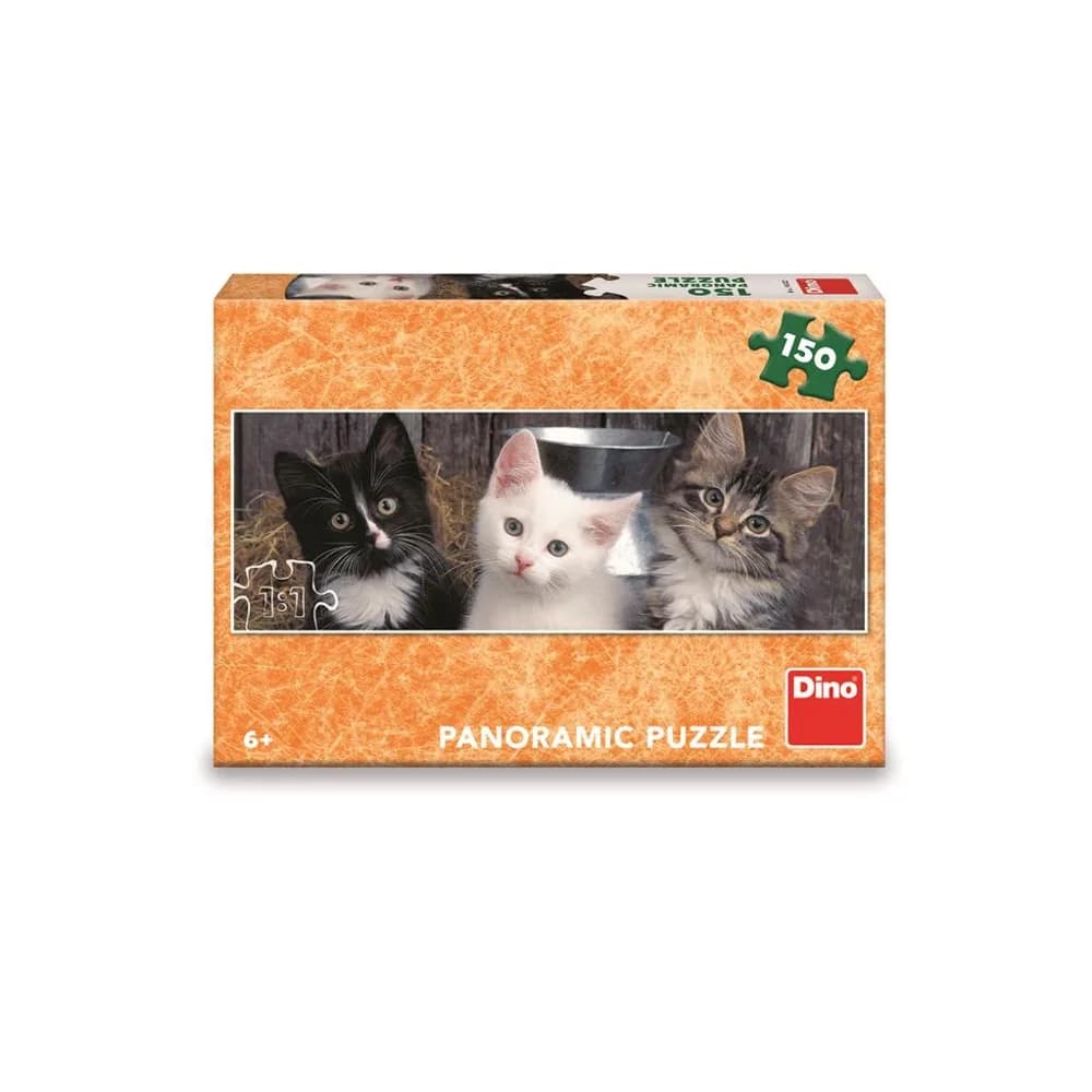 Puzzle 150 piese, panoramic, Pisicute - DINO TOYS — miniatură