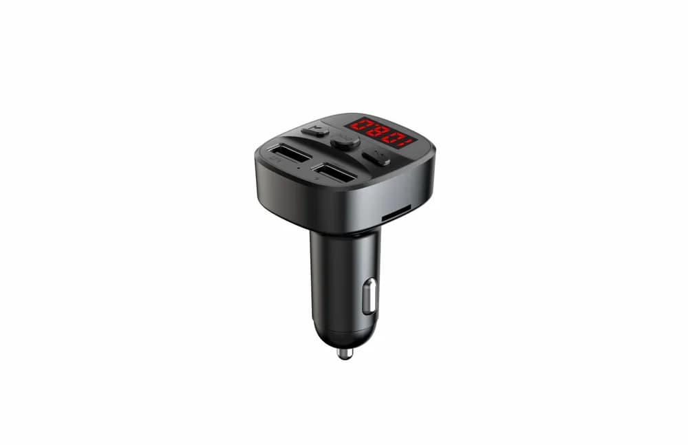 Modulator FM Serioux ABFM60, Bluetooth 5.0 , raza actiune de până la 5 m, voltaj intrare: 1x DC 12V/24V ,2 porturi USB: 1x USB DC5V 2.4A Max 1 x USB audio (pana la 32 GB), slot MicroSD (pana la 32 GB), format muzica: MP3/WMA/WAV, frecvența FM: 87.5MHz - 108.0MHZ, microfon incorporat , functii