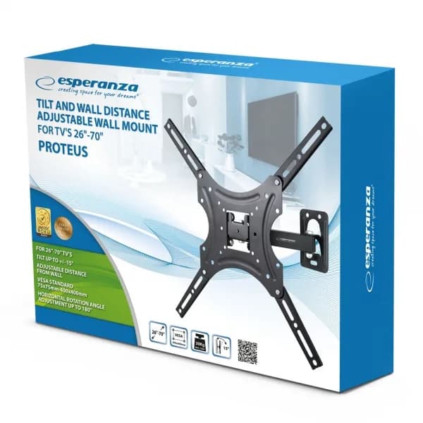 Suport Perete Esperanza Proteus ERW015 26"-70" 55kg Negru "ERW015" — miniatură