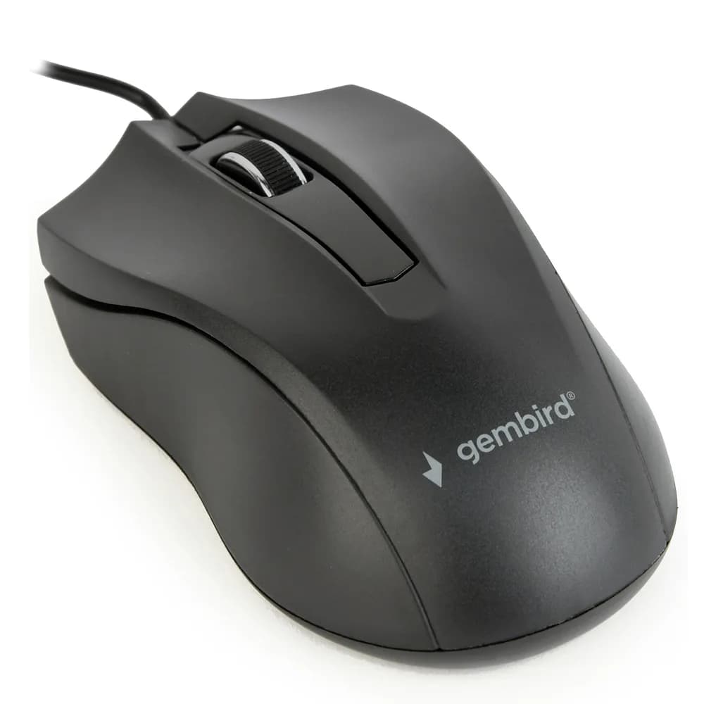 MOUSE GEMBIRD, PC sau NB, cu fir, USB, optic, 1000 dpi, butoane/scroll 3/1, negru, "MUS-3B-01"