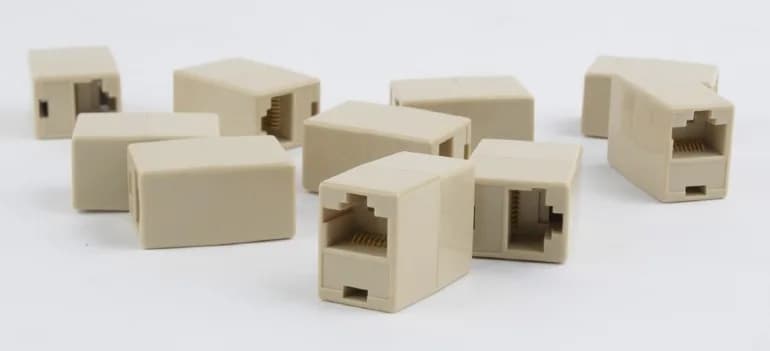 CUPLA RJ-45 GEMBIRD pt. cablu UTP, RJ-45 (M) x 2, plastic, 10 buc, "TA-350-10" — miniatură