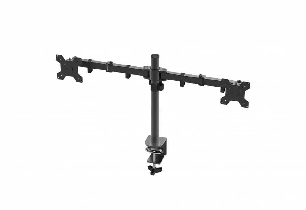 Suport dublu monitor Serioux, MM1903A, mobil, tilt:+/- 90 °, swivel: 180 °, rotatie 360°, VESA: 75×75 / 100×100mm, compatibilitate 10"-27", reglabil pe inaltime: 400mm,extensie braț: 415mm,greutate maxima suportata 8 kg, culoare negru — miniatură