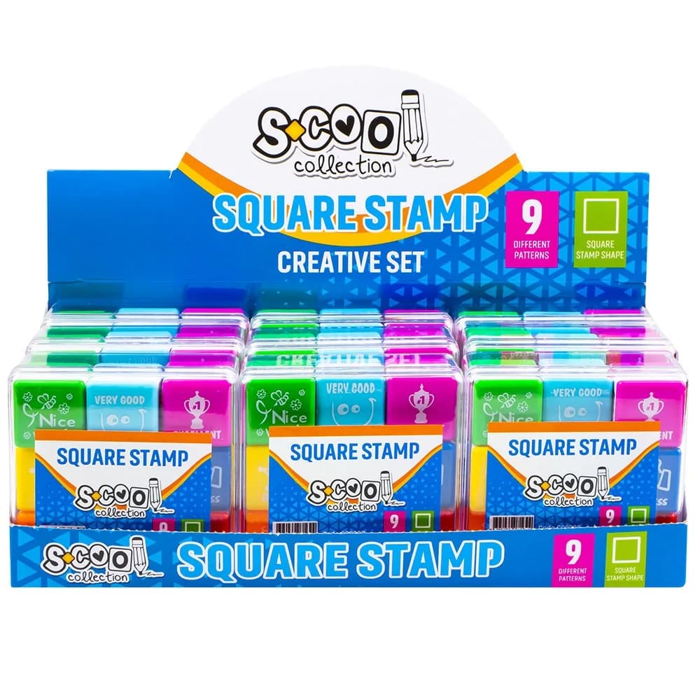 Accesorii craft, Stampilute patrate, 9 buc/set - S-COOL — miniatură