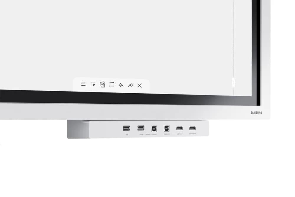 Tray conectivitate pentru display interactiv SAMSUNG Flip 2 55"/65"; HDMI Out, Conectivitate NFC pentru proiectarea telefonului pe display; aduce mufele din spate in fata pentru convenienta. — miniatură