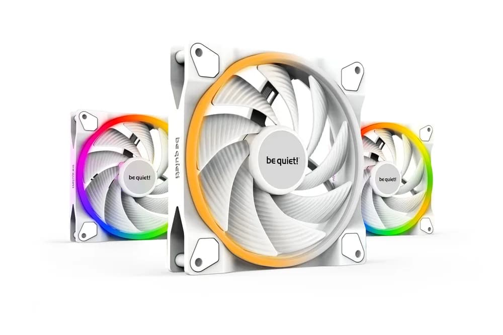 Set 3 ventilatoare be quiet! "LIGHT WINGS White"140mm 2200 rpm, Rifle bearing, 4-pin PWM, ARGB LED, "BL103"
