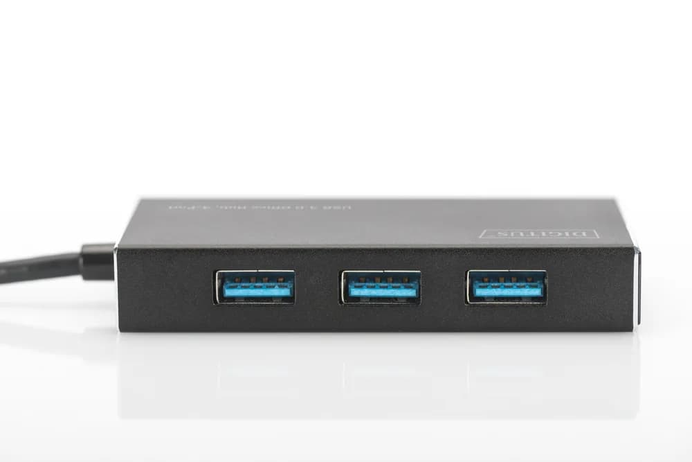 DIGITUS DA-70240-1 DIGITUS Hub 4-port USB 3.0 SuperSpeed, Power Supply, HQ aluminum "DA-70240-1" — miniatură