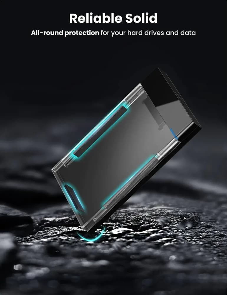 RACK extern Ugreen, "US221" pt HDD si SSD SATA 2.5" conectare USB 3.0 max 6 Gbps, 1 x 50cm USB Type-C to USB 3.0 Cable, ABS, negru "50743" (include TV 0.8lei) - 6957303857432 — miniatură