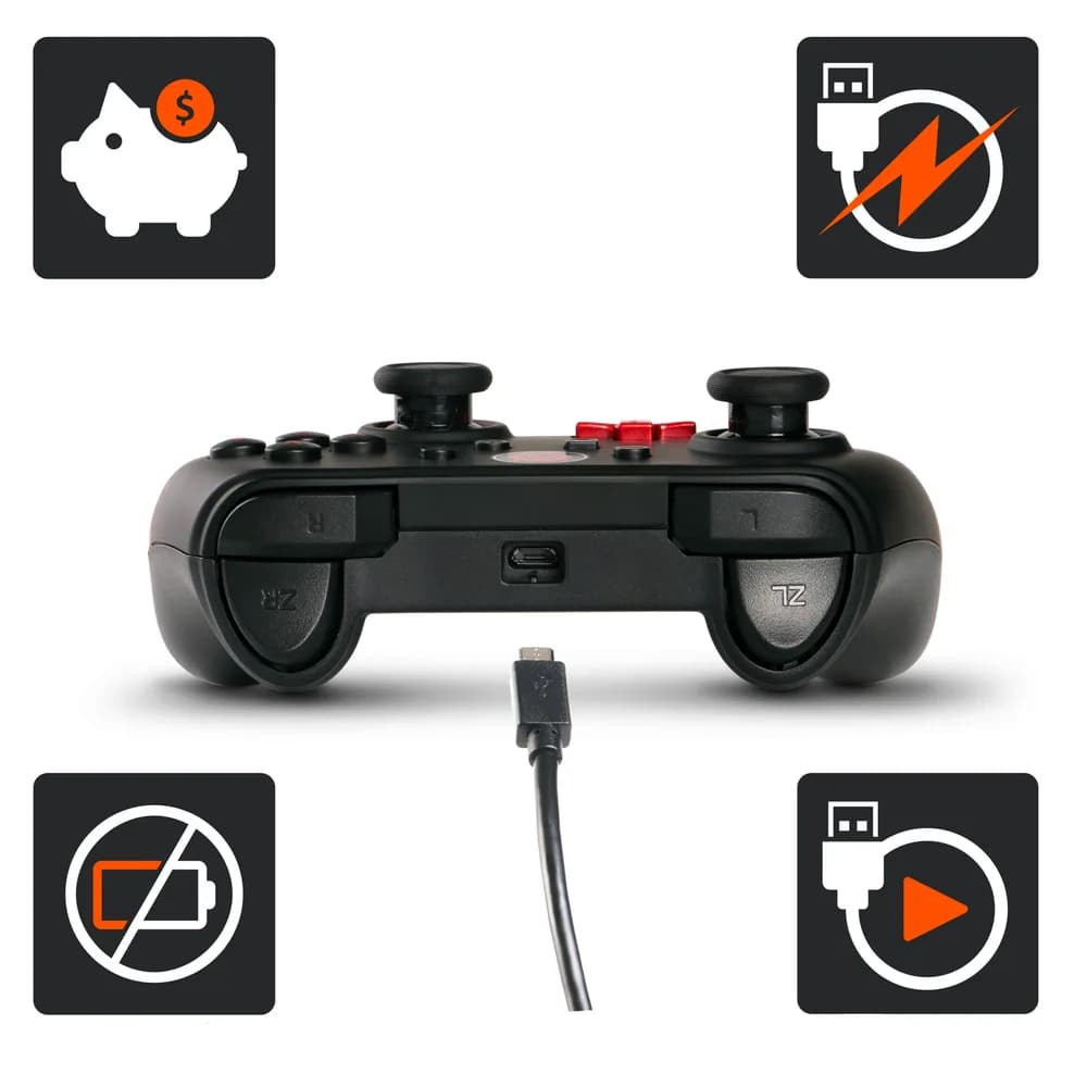 CONTROLLER PowerA, cu fir, pentru Nintendo Switch, negru, "1511370-02" — miniatură