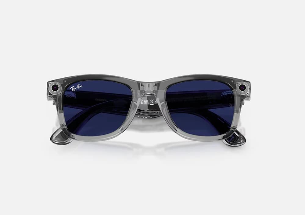 Ray-Ban Meta Wayfarer Gen 2 AI Glasses Shiny Transparent Grey/Sapphire Transitions RW4012 6840MF 53 — miniatură