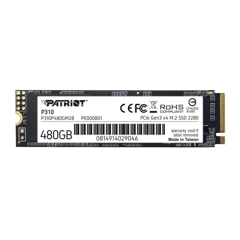 SSD PATRIOT, P310, 480 GB, M.2, PCIe Gen3.0 x4, R/W: 1700/1500 MB/s, "P310P480GM28"