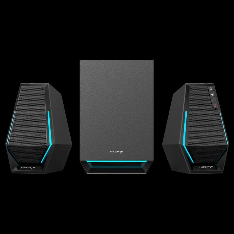 BOXE EDIFIER Gaming 2.1, RMS: 30W(2 x 7.5W + 15W), bass 4",control volum,BT/USB-A/USB-C/AUX, sound mode:Music/Game/Movie, 10 x LED RGB, frecv. rasp 93Hz-20KHz, USB power,black, "G1500MAX-BK" — miniatură