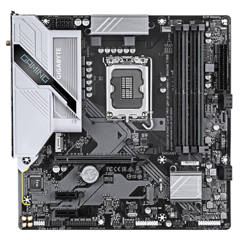 Placa de baza Gigabyte B760M GAMING PLUS WIFI, Socket 1700, DDR4, Micro-ATX — miniatură