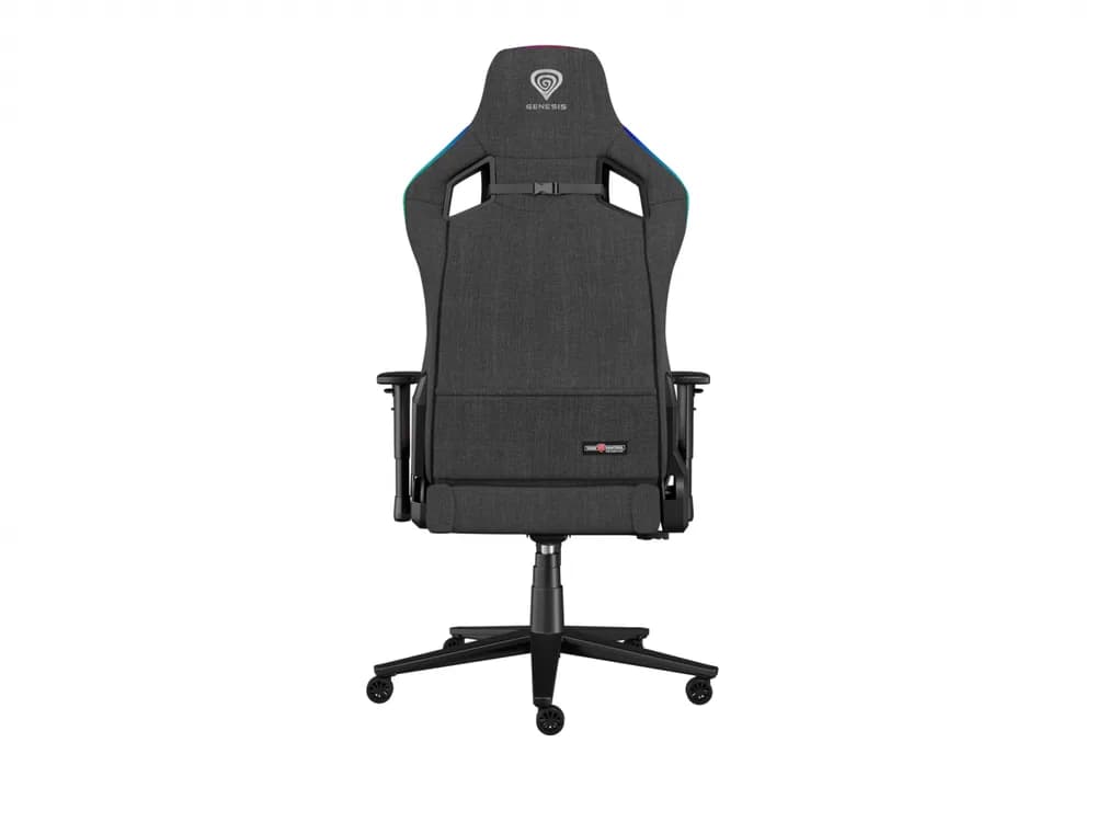 Scaun gaming Genesis TRIT 660, material textil, iluminare RGB, suporta pana la 150 kg, inaltime reglabila, spatar ajustabil, gri — miniatură