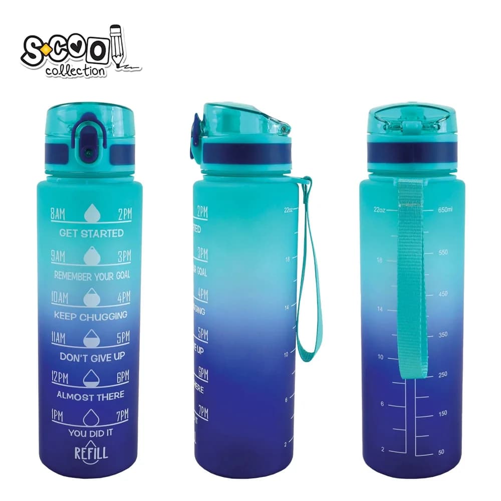 Sticla apa 700 ml, motivationala, plastic, BLUE GRADINET, 25.10x6.9 cm - S-COOL
