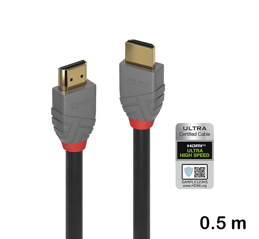 Cablu HDMI Ultra High Speed, 0.5 m, Lindy, Anthra Line 36951