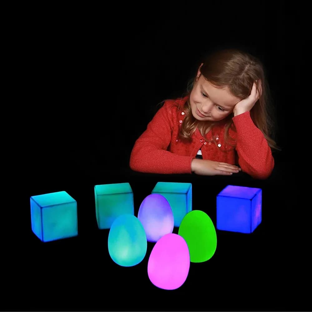 Cuburi de ambianță cu schimbare de culoare (set de 4) — miniatură