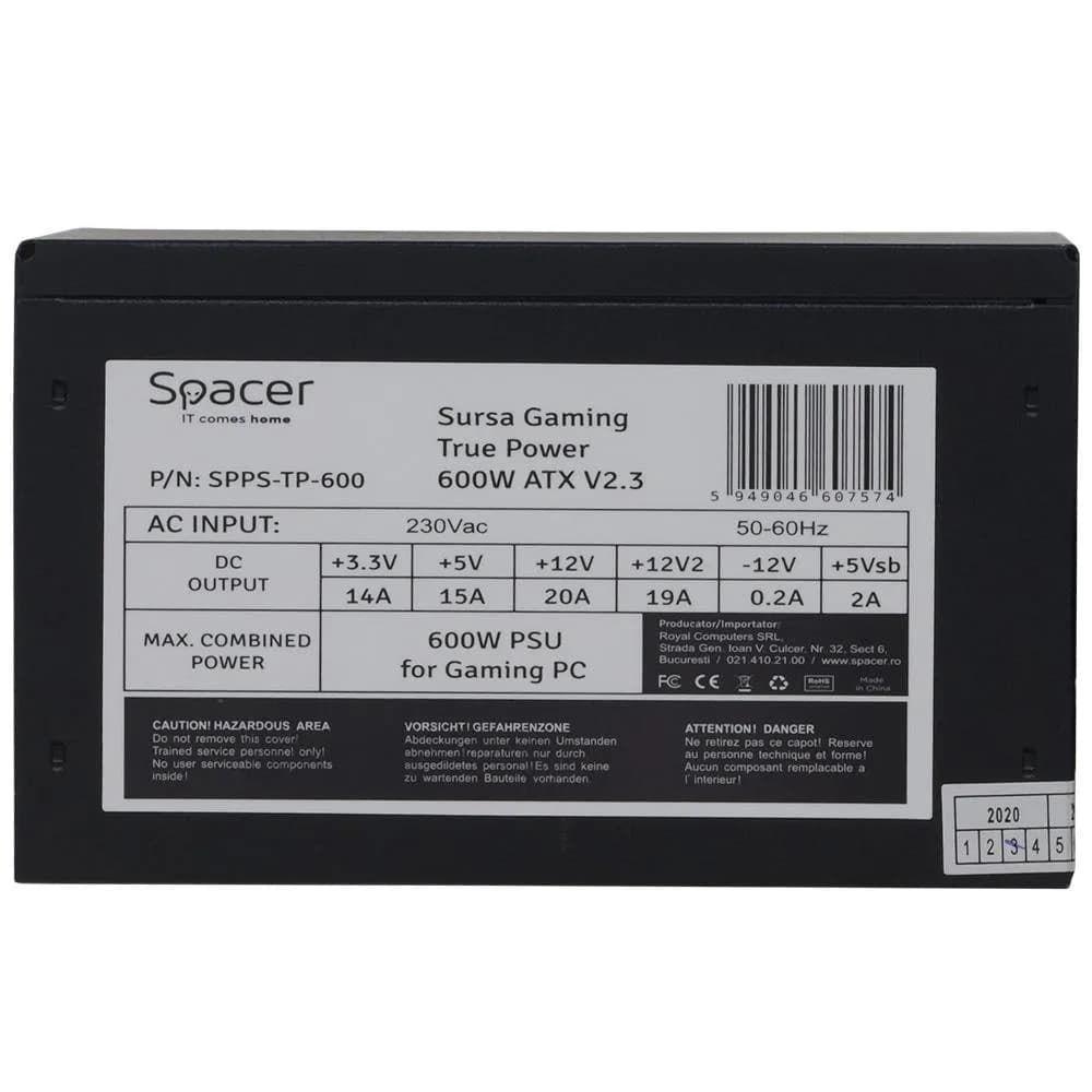 Sursa Spacer True Power TP600, RGB, 600W — miniatură