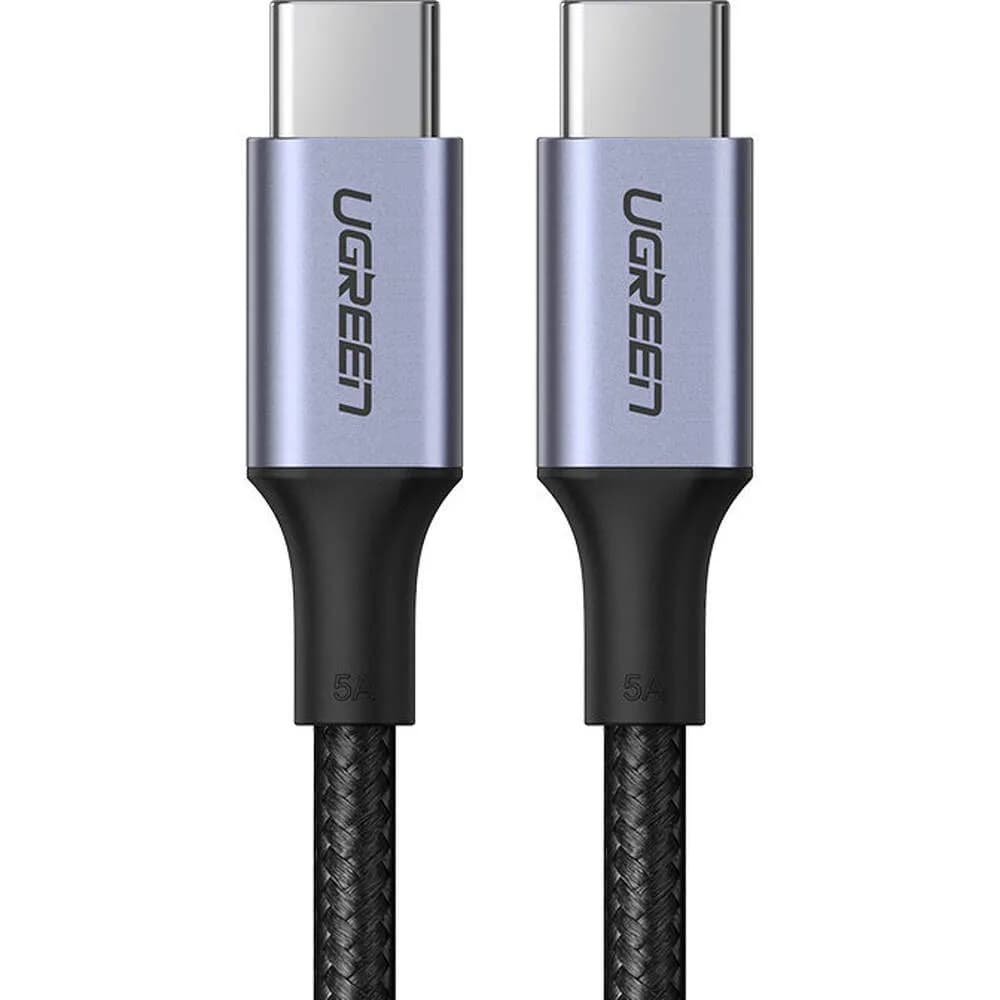 CABLU alimentare si date Ugreen, "US316", Fast Charging Data Cable pt. smartphone, USB Type-C la USB Type-C 100W/5A, braided, 3m, negru "90120" - 6957303891207