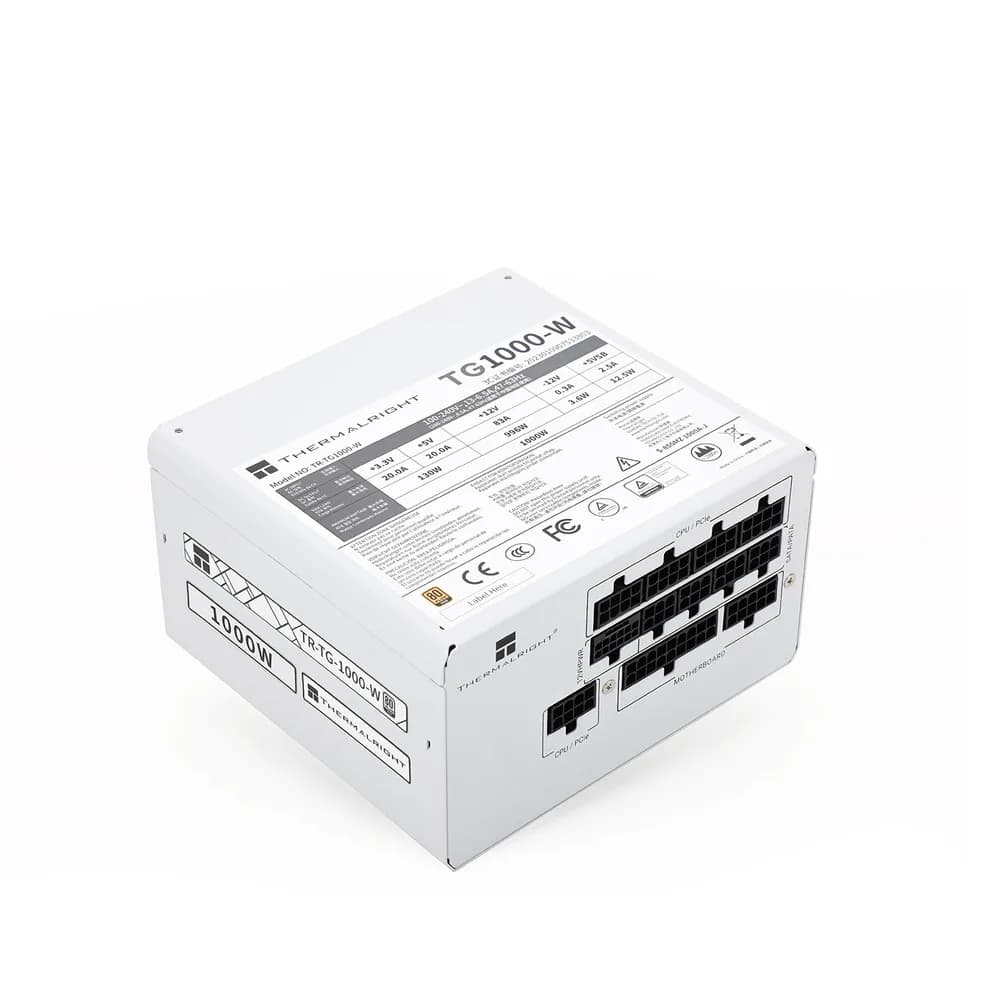 SURSA Thermalright "TR-TG 1000-W", 1000W, certificare 80 Plus Gold, modular, LLC, DC to DC, PCI-E GEN 5.0 ready, fan 120mm, alb, "TR-TG 1000-W" — miniatură