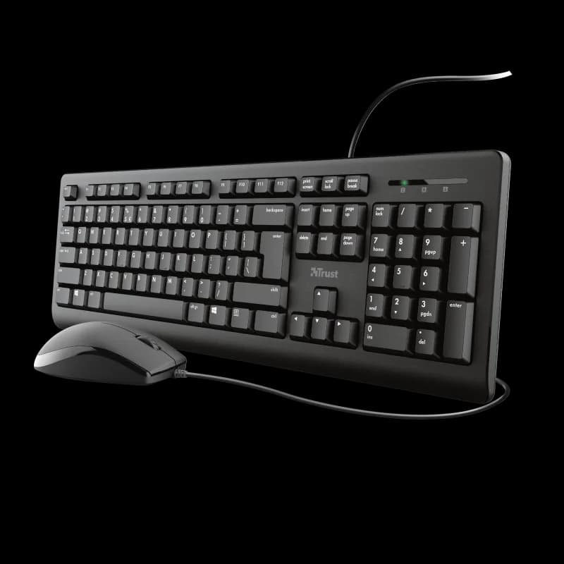 Kit Wired tastatura si mouse Trust Primo, negru — miniatură
