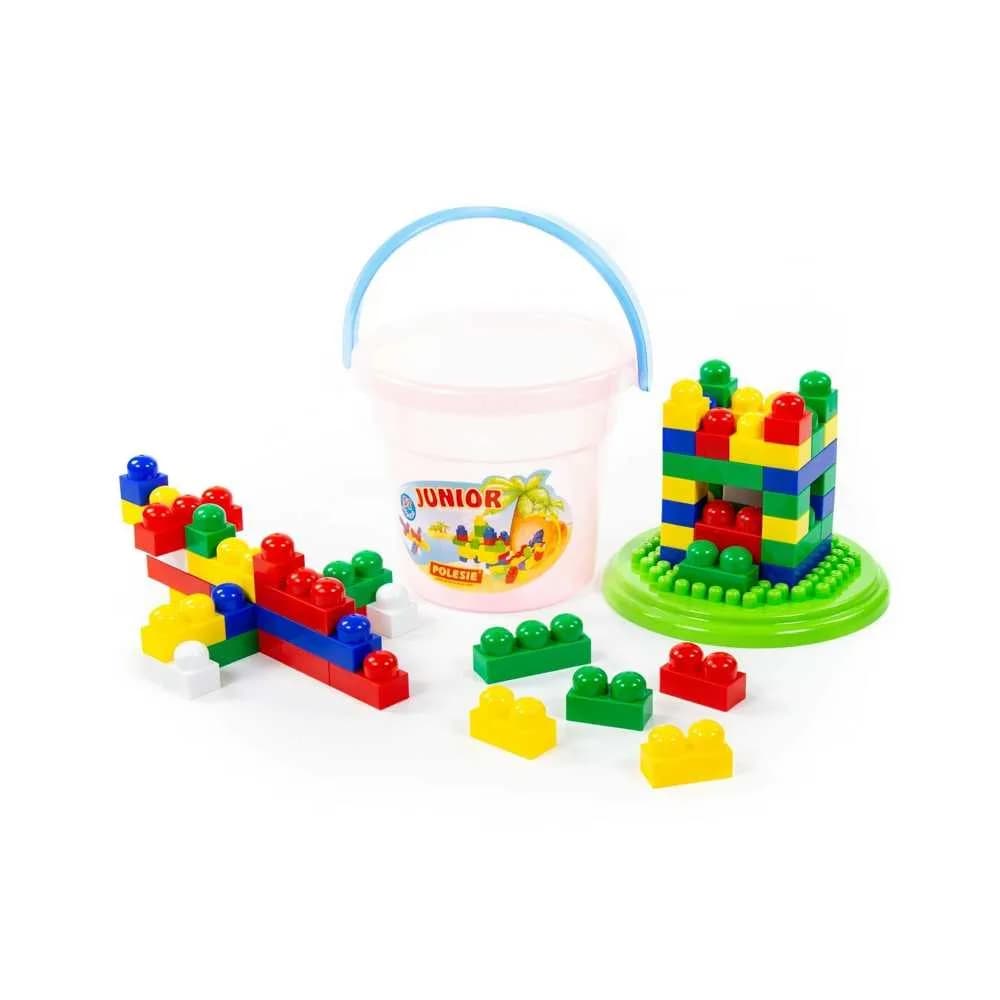 Cuburi constructii Junior, 57 piese/galetusa, Polesie — miniatură