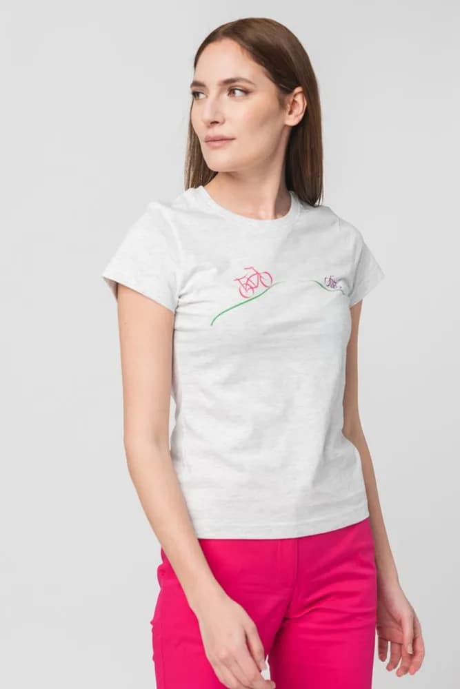 TRICOU CASUAL BICICLETE FAMILIE FEMEI LIGHT GREY-S — miniatură