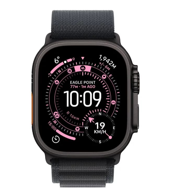 Apple Watch Ultra 3 GPS + Cellular 49mm Black Titanium Case with Black Alpine Loop - Small