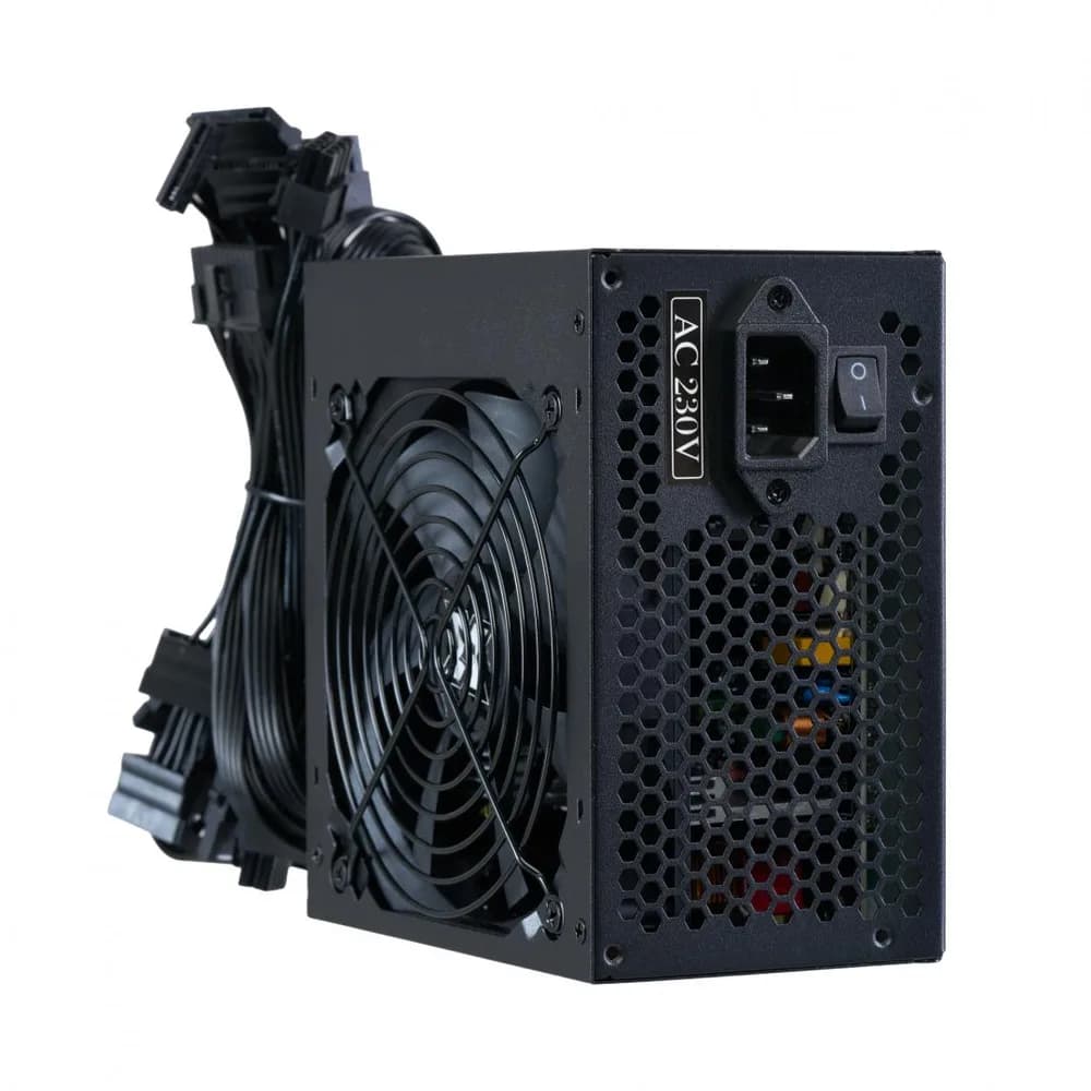 Sursa Serioux Energy 550W, 80+ Bronze, Ventilator 12cm, ATX, material metal, cabluri: 20+4-pin, 1x4+4-pin, 2x6+2-pin, negru — miniatură