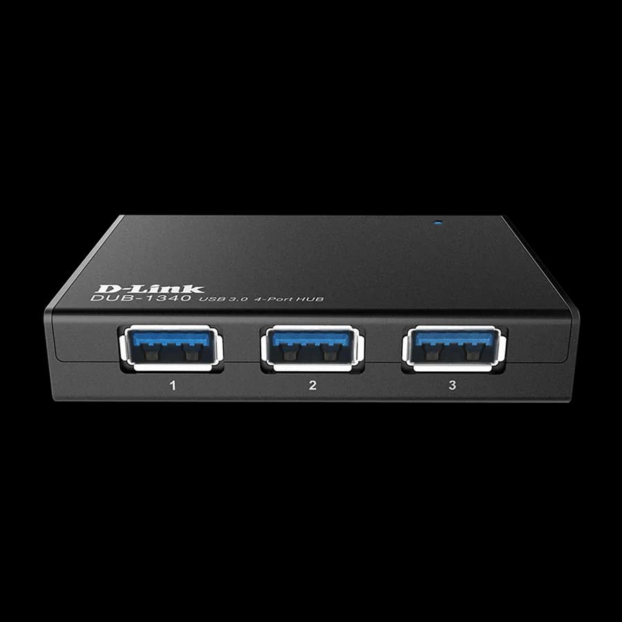 Hub USB D-Link DUB-1340, USB-A, 4 porturi, Negru — miniatură