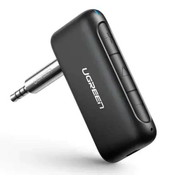 ADAPTOR Bluetooth Jack 3.5 Ugreen, "CM276" acumulator inclus, microfon inclus, convertor audio wireless, versiune bluetooth 5.0, negru "70303" - 6957303873036