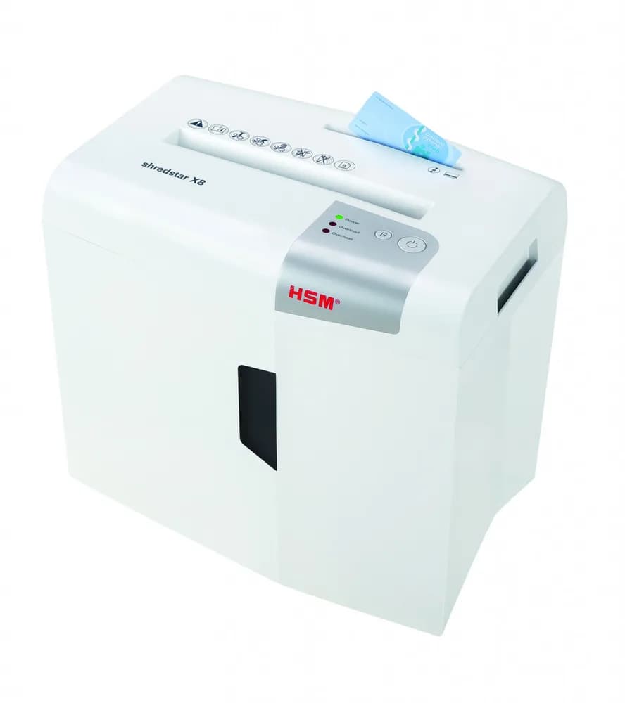 Distrugator documente manual HSM ShredStar X 8, 8 coli, cross cut (4.5 x 30mm), securitate 4 "H-1044121" — miniatură