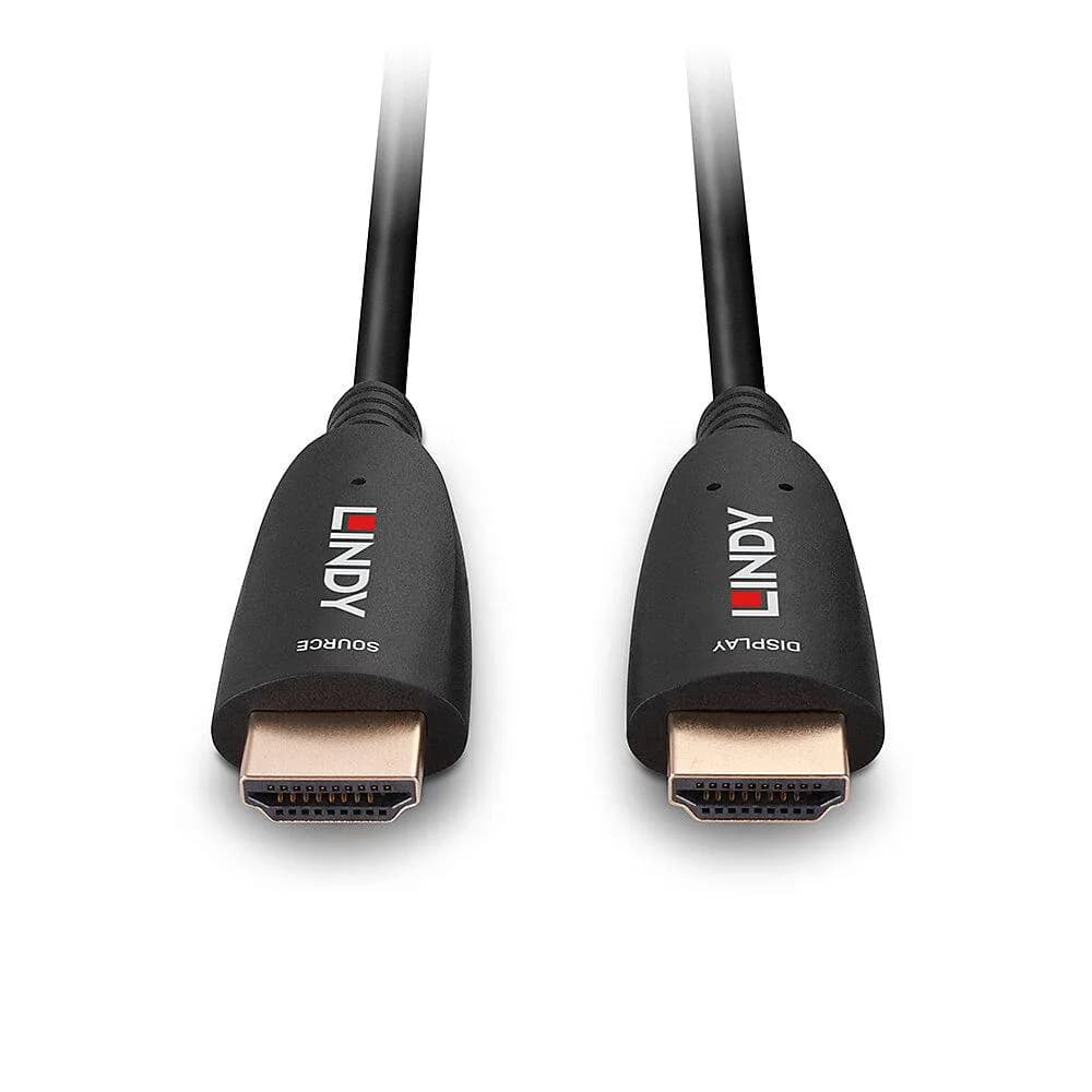 Cablu Lindy HDMI 8k60, fibra optica hybrid, lungime 20m, rezolutie maxima 7680x4320@60Hz 4:2:0 10bit, 3840x2160@120Hz 4:4:4 10bit, latime de banda 48Gbps, negru — miniatură