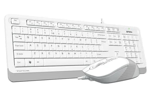 Kit Wired tastatura si mouse A4TECH Fstyler FM10+FK10, Alb — miniatură