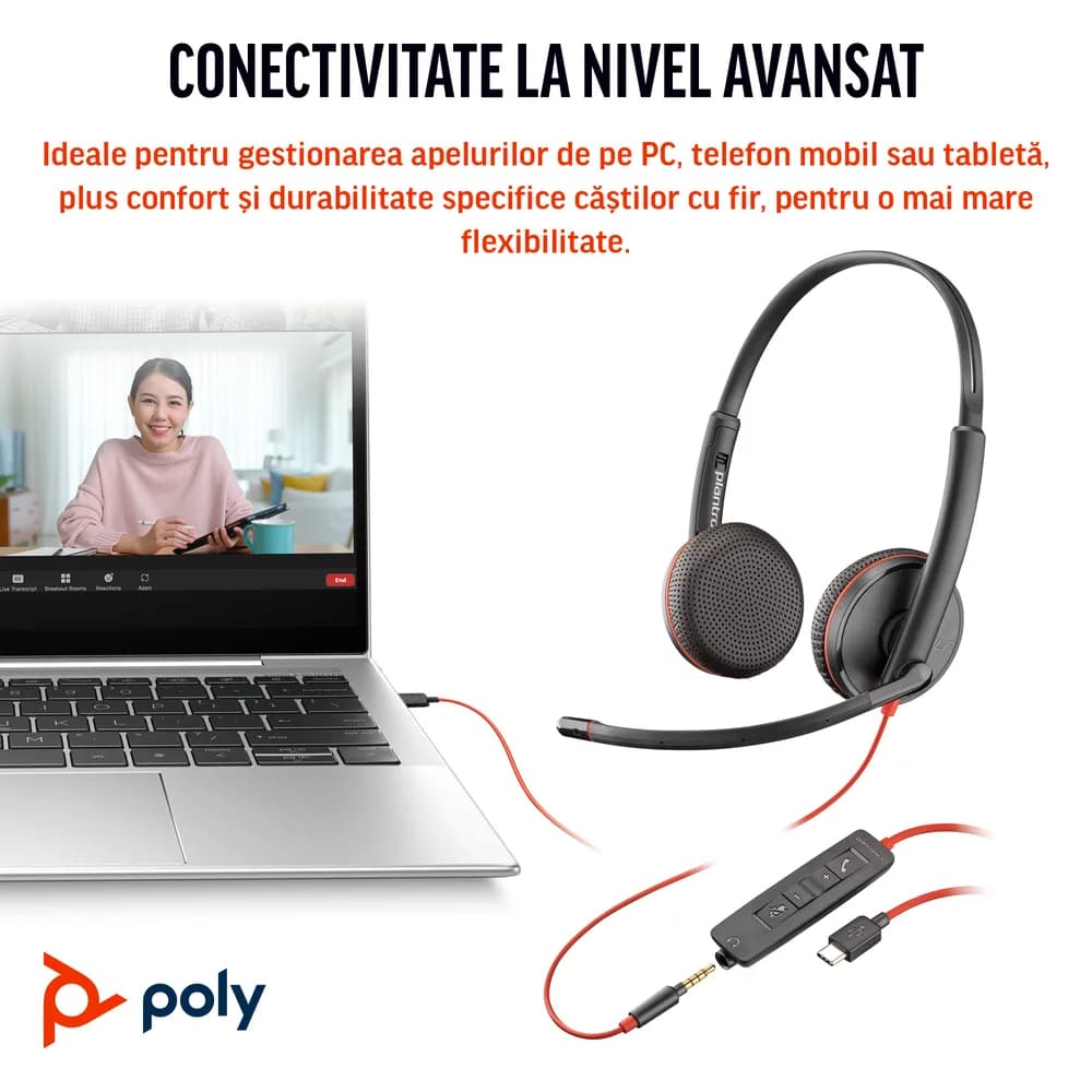 Poly BW 3225 USB-C HS +3.5mmP +USB-C/A"8X229AA" — miniatură