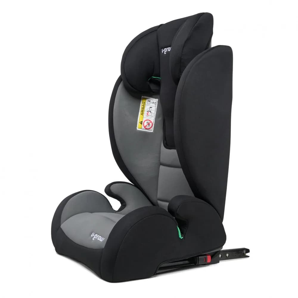 Scaun auto i-Size 100-150 cm, omologare R129,cu isofix, gri/negru, U-Grow — miniatură