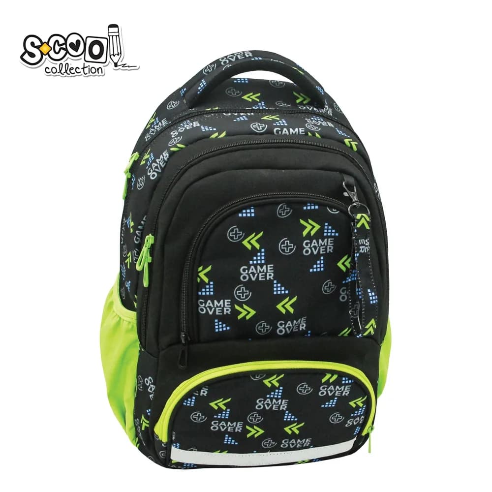 Ghiozdan ergonomic, compartiment laptop, 42x31x16 cm, GAME OVER - S-COOL