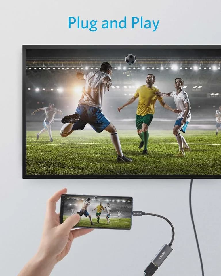 Adaptor video Anker, USB Type-C la HDMI(M), rezolutie 4K la 60Hz, PVC, negru, "A83120A2" - 194644075804 — miniatură