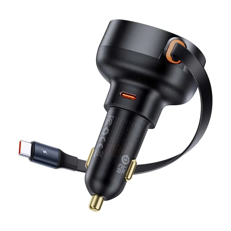 INCARCATOR auto Baseus Enjoyment Pro, 2 x USB Type-C, total output 60W, pt. bricheta auto, negru "C00057802111-01" - 6932172641658 — miniatură