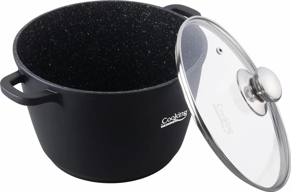 OALA ALUMINIU TURNAT+CAPAC, 28 cm x 20 cm, 10 L, DARK LINE, COOKING BY HEINNER — miniatură