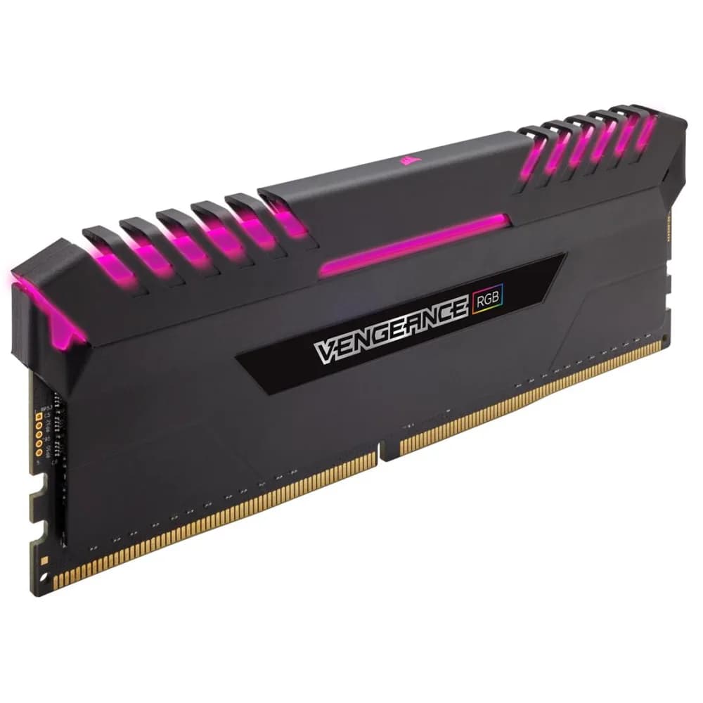 Memorie DDR Corsair DDR4 16 GB, frecventa 2666 MHz, 8 GB x 2 module, radiator, iluminare RGB, "CMW16GX4M2A2666C16" — miniatură