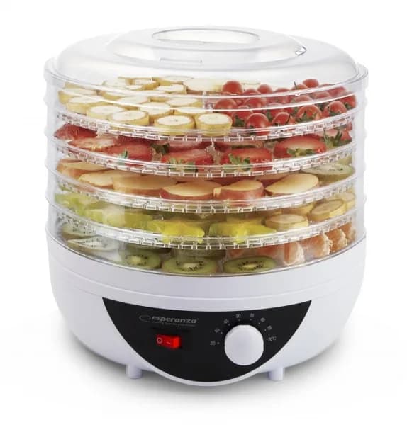 Deshidrator pentru alimente Esperanza Chanterelles EKD002 250W 5 tavi Alb "EKD002"