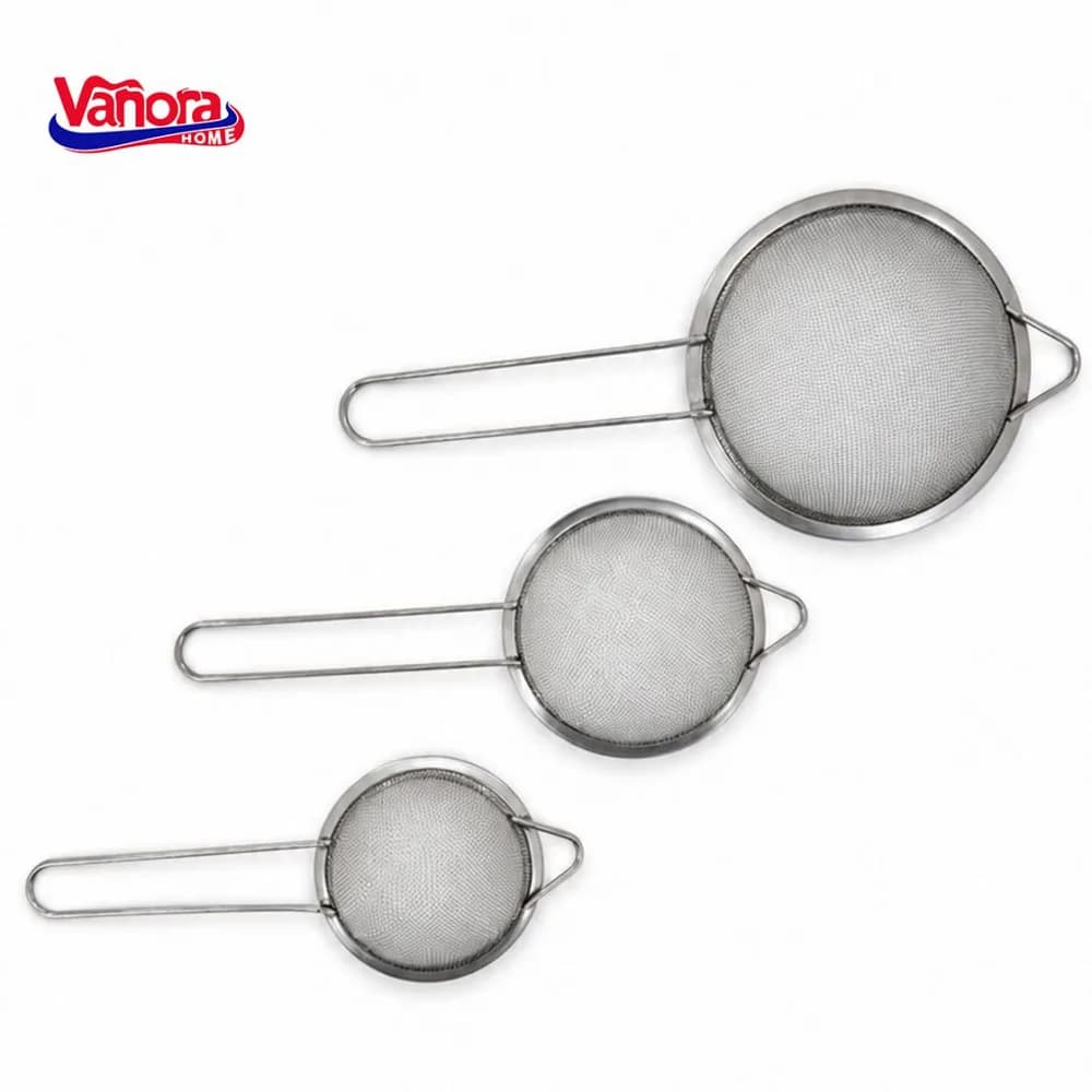 SET 3 STRECURATORI 8/10/12 CM, INOX, VANORA HOME — miniatură