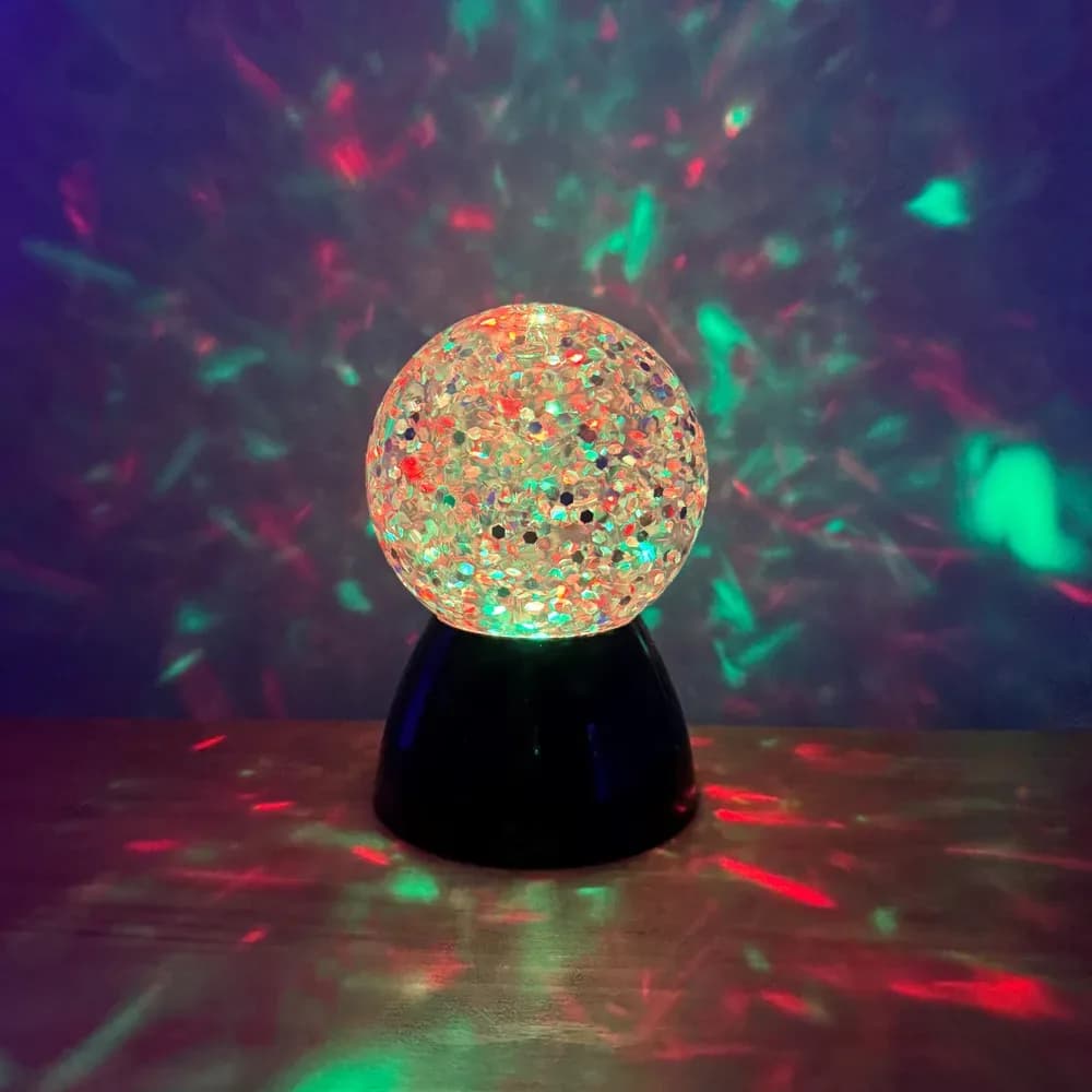 Glob senzorial luminos cu apa si sclipici — miniatură