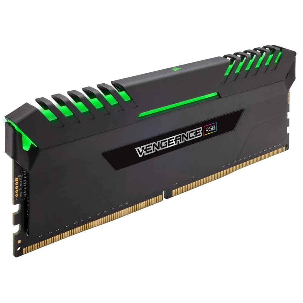Memorie DDR Corsair DDR4 16 GB, frecventa 2666 MHz, 8 GB x 2 module, radiator, iluminare RGB, "CMW16GX4M2A2666C16" — miniatură