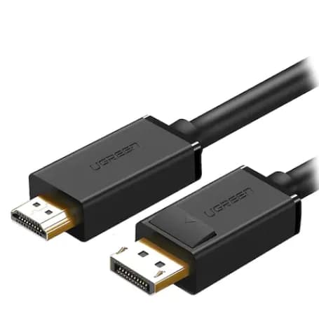 CABLU video Ugreen, "DP101" DP (T) la HDMI (T), rezolutie maxima 4K UHD (3840 x 2160) la 30 Hz, conectori auriti, 1.5m, negru "10239" - 6957303812394