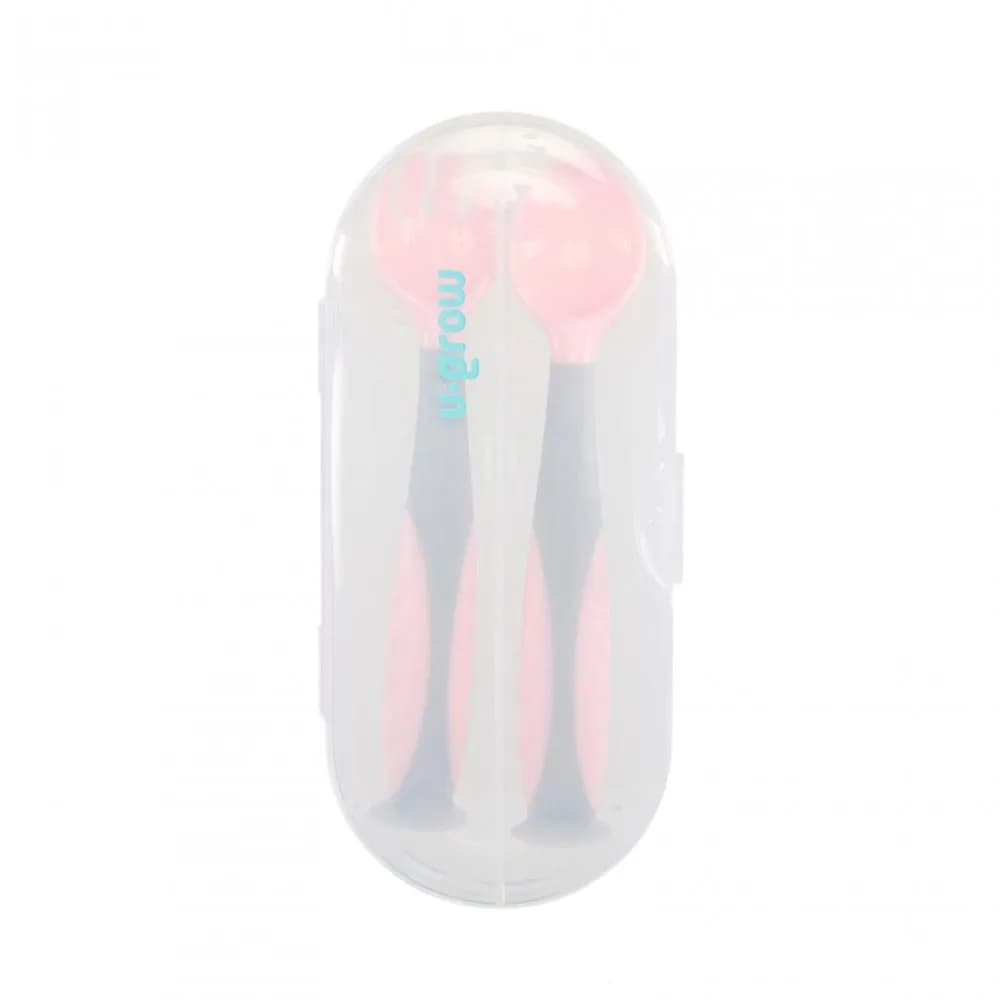 Set lingurita si furculita, roz, U-Grow — miniatură